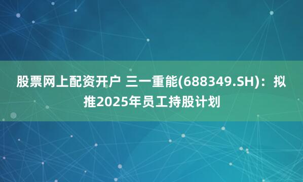 股票网上配资开户 三一重能(688349.SH)：拟推2025年员工持股计划