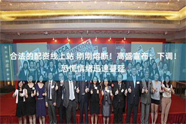 合法的配资线上站 刚刚熔断！高盛宣布：下调！恐慌情绪迅速蔓延