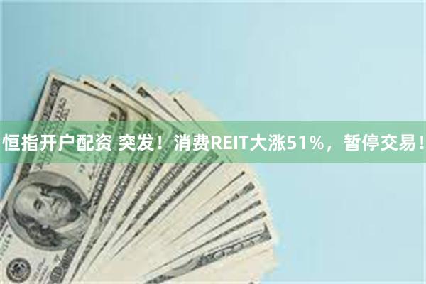 恒指开户配资 突发！消费REIT大涨51%，暂停交易！