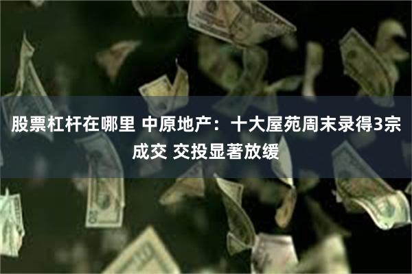 股票杠杆在哪里 中原地产：十大屋苑周末录得3宗成交 交投显著放缓