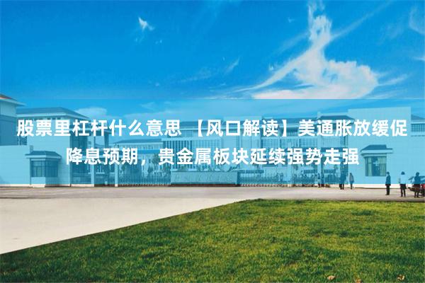 股票里杠杆什么意思 【风口解读】美通胀放缓促降息预期，贵金属板块延续强势走强