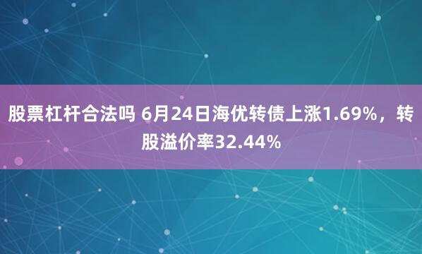 股票杠杆合法吗 6月24日海优转债上涨1.69%，转股溢价率32.44%